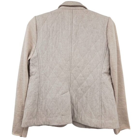 Talbots Beige Quilted Wool Blend Blazer Jacket Size 2 - Picture 4 of 12
